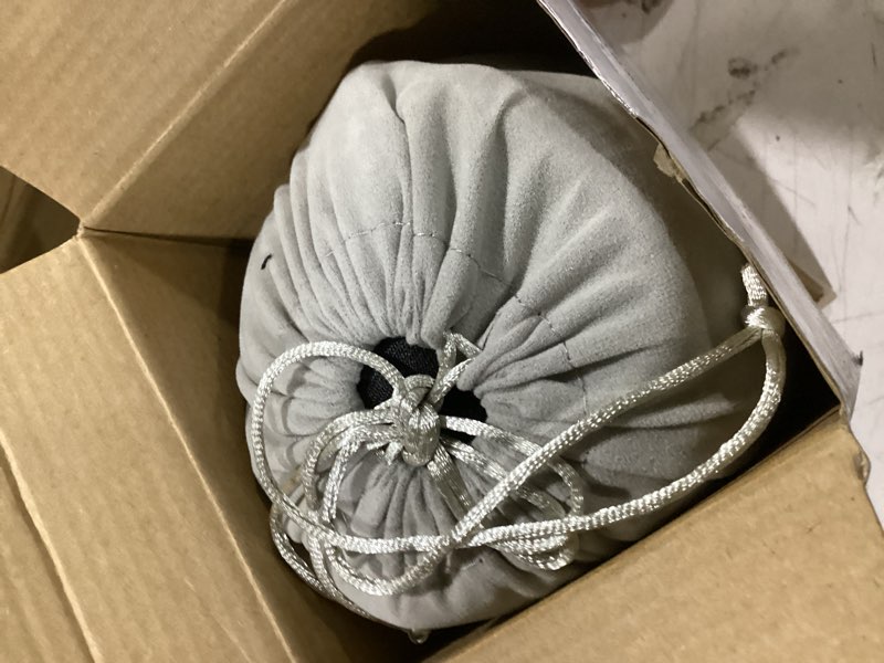 Condition photo showing As Is for travel pillows for airplanes with sleep eye mask, chin strap, airplane pillow for long flights, car road trip, 360° support headrest, travel essentials stop bobblehead, mottled blue