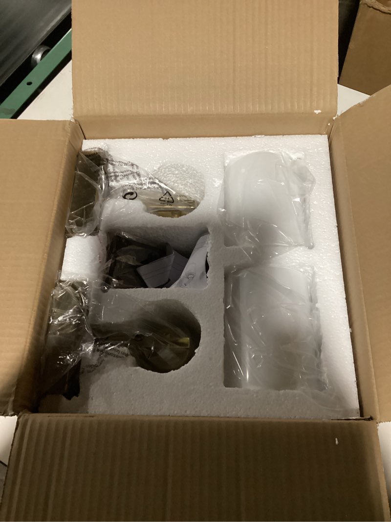 Condition photo showing Good Condition for Rechargeable Battery Wall Sconce Set of Two, Cordless, Dimmable, Remote, Touch Control, 3000K for Living Room Gold with White Lampshade (Include 2 Special Bulbs) Gold (White Tubular Lampshade) Battery (2 Pack)