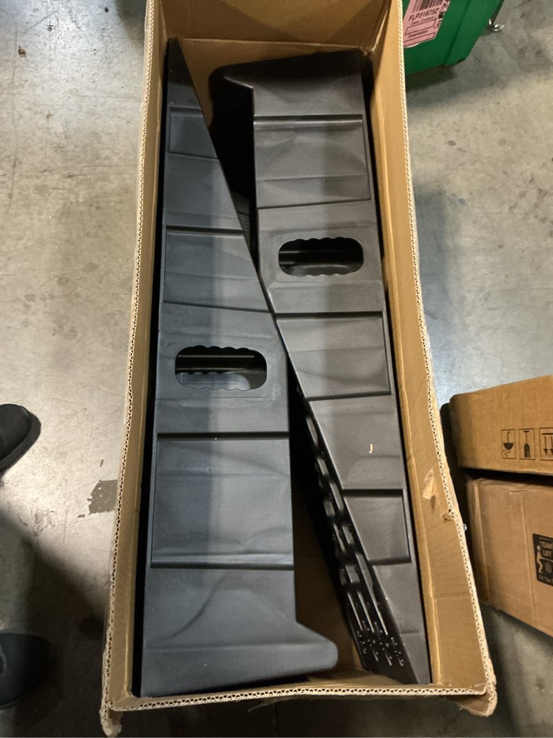 Condition photo showing New/Like New for car ramps for oil changes and lift, portable high profile car ramps for garage, heavy duty tire ramps for larger vehicles and support jack, 2pcs