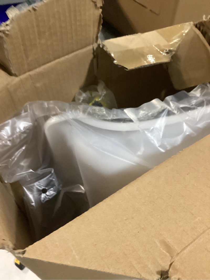 Condition photo showing As Is for Snow Pusher, 58" Snow Plow Shovel with Ergonomic Dual D-Handles & 22'' UHMW Blade, Lightweight Manual Snow Shovel for Driveway, Sidewalk & Patio (Yellow) yellow 58''