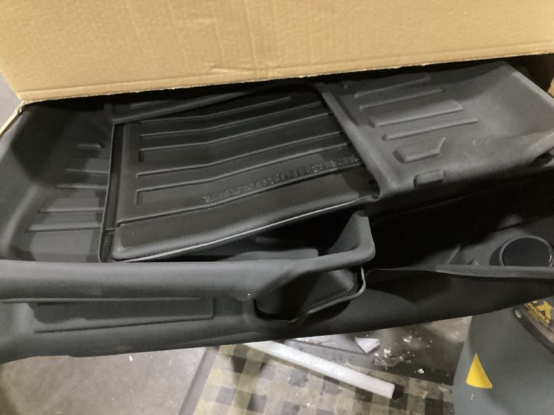 Condition photo showing As Is for floor mats for 2020-2025 2026 ford explorer 6 seats captain chairs car mat accessories, all weather tpe cargo mat backrest mat active/st line/st/platinum(6 seats floor mats+2-in-1 cargo mat) 20-26 | 6 seats floor mats+2-in-1 cargo mat