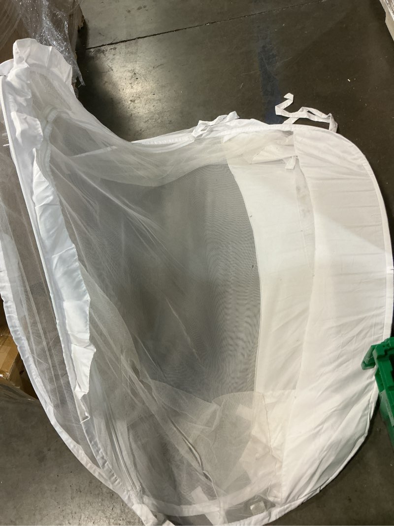Condition photo showing As Is for mekkapro mosquito net tent – large 80" x 71" x 63" foldable mesh tent enclosure canopy, portable pop up design, extra fine holes screen, dual side zipper enclosure, lightweight outdoor cover, white