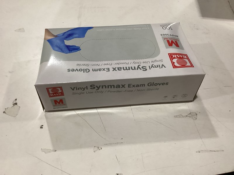 Condition photo showing New/Like New for Synthetic Vinyl Exam Gloves - Latex-Free & Powder-Free - Medium, BMPF-3002(Box of 100) Blue