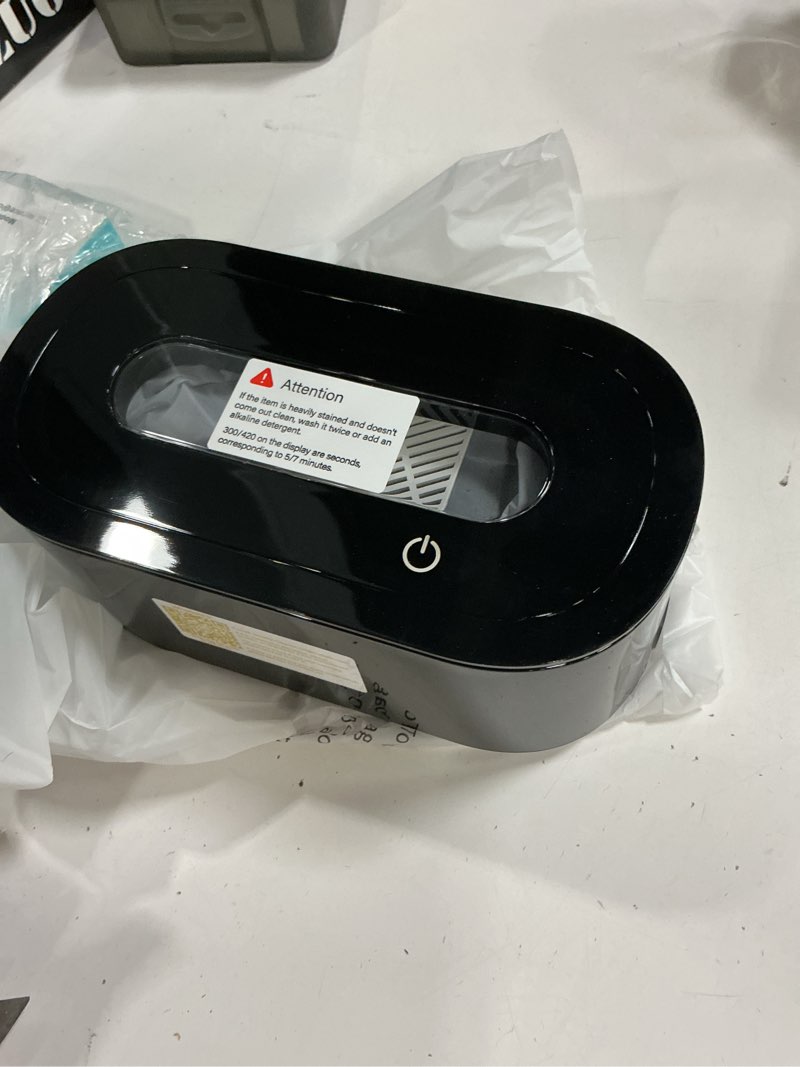 Condition photo showing Good Condition for ultrasonic jewelry ring cleaner, 48khz 12oz professional ultrasonic glasses cleaner with digital timer, portable jewelry cleaner ultrasonic machine for eyeglasses, rings, necklaces, watches, dentures