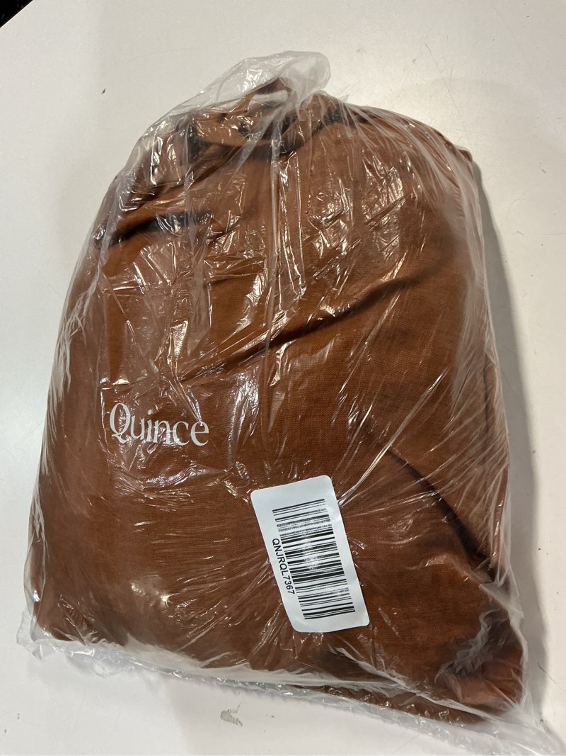 Condition photo showing Good Condition for european linen fitted sheet set, twin xl, terracotta