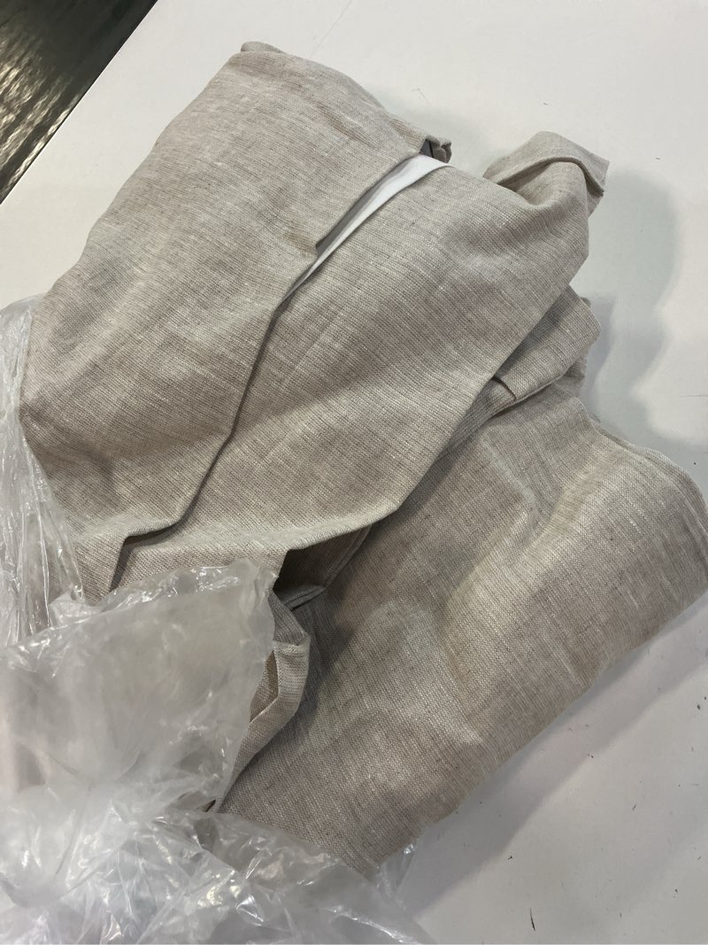 Condition photo showing Good Condition for european linen curtain - single panel, 48x84, flax