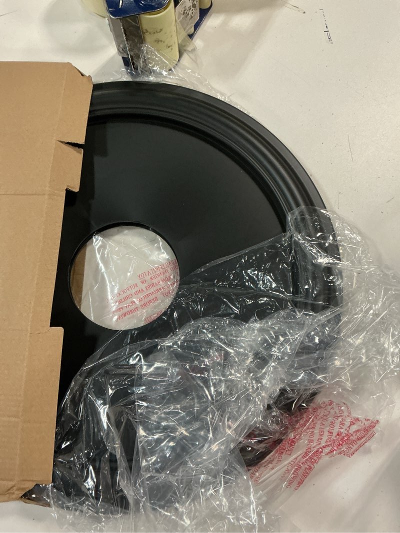 Condition photo showing Good Condition for Molded Nylon Ceiling Medallion for Light Fixtures and Ceiling Fans 16"OD x 4"ID x 3/4"P (Fits Canopies up to 12-3/8") Black Black-16