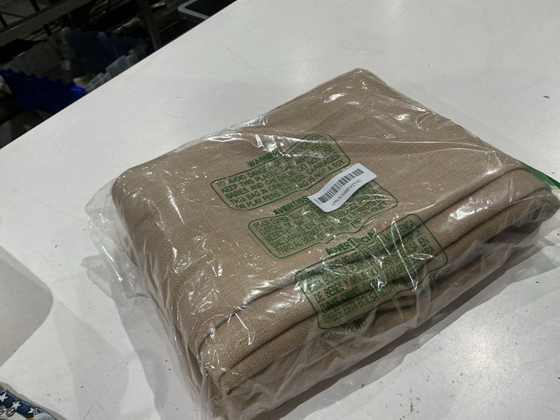 Condition photo showing Good Condition for bgment tan curtains 84 inch - linen burlap texture light filtering semi sheer boho farmhouse window panels for living room, set of 2, 52" wide 52"w x 84"l (pack of 2) tan