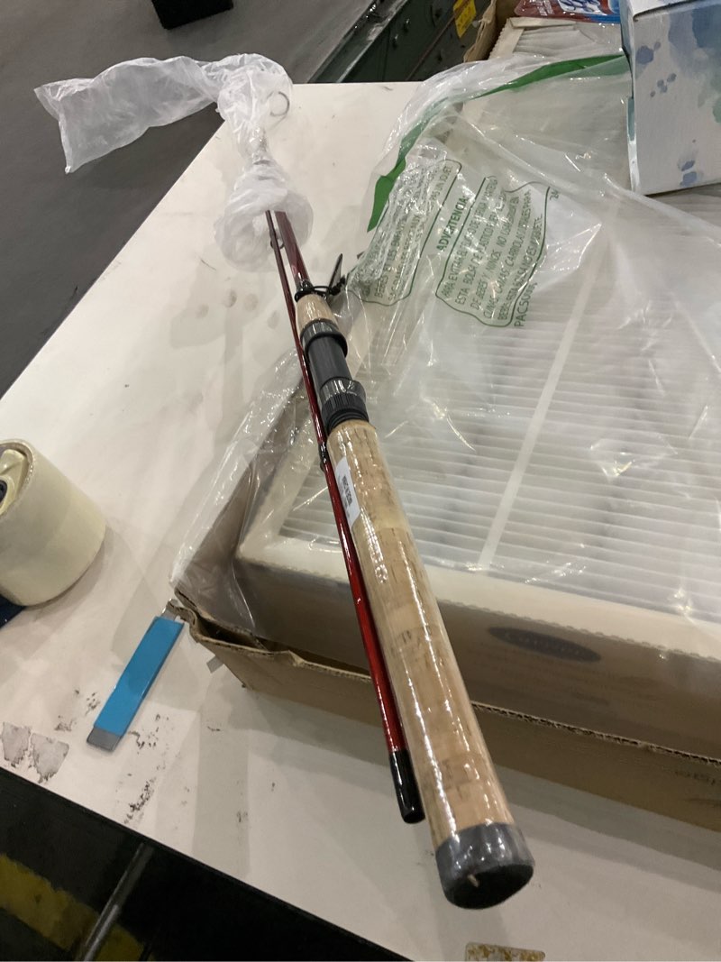 Condition photo showing As Is for berkley 6’6” cherrywood hd spinning rod  two piece spinning rod
