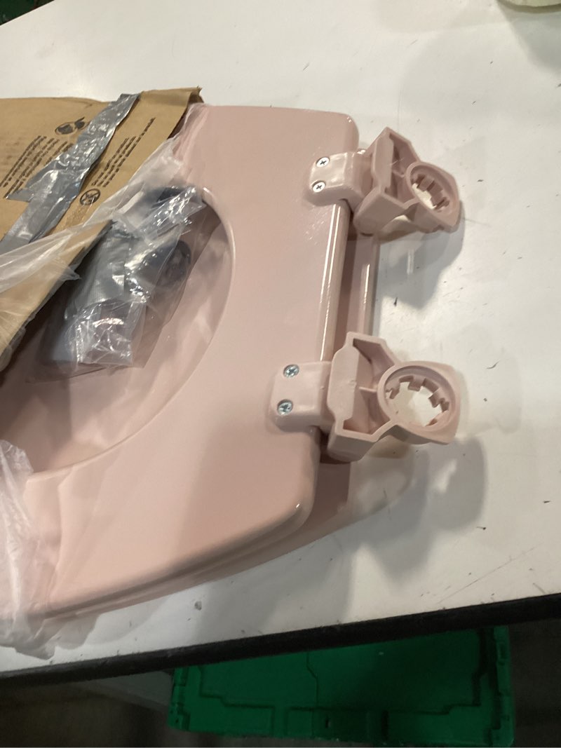 Condition photo showing As Is for bemis 500ec063 round closed front toilet seat with cover in venetian pink