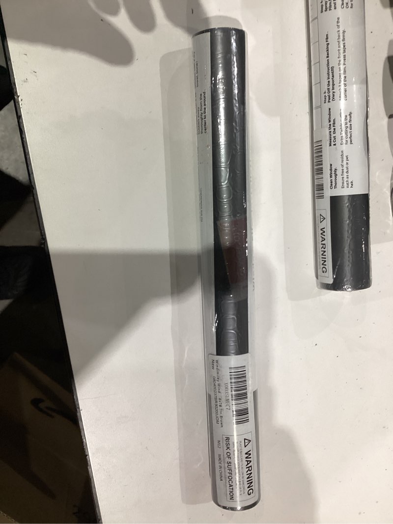 Condition photo showing New/Like New for Windimiley Window Privacy Film Stained Glass Rainbow Clings: Window Tinting Film for Home Bathroom UV Blocking 3D Decorative Static Sticker Non Adhesive Vinyl Door Covering (11.8 x 78.7 Inch, Brown)