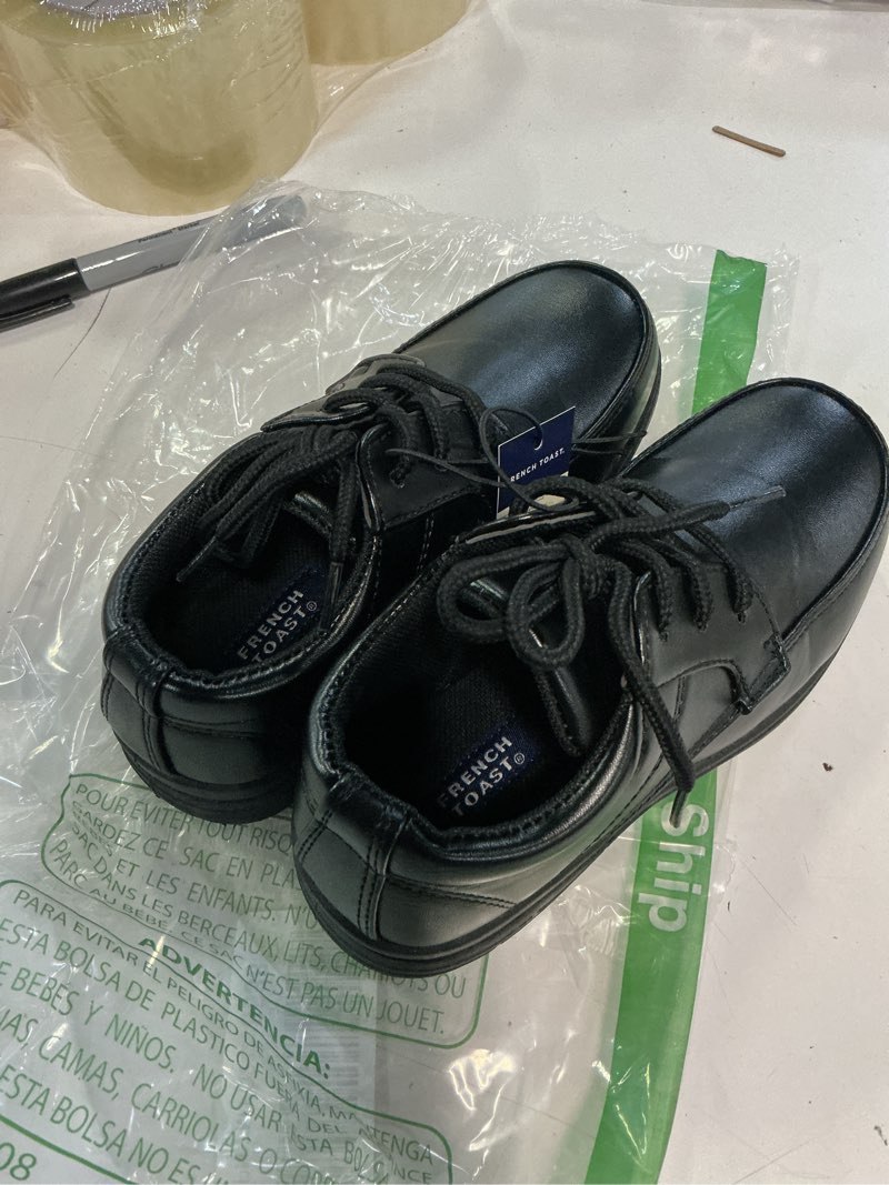 Condition photo showing Good Condition for french toast boys shoes - kids oxford school uniform loafer church dress shoes slip-on faux-leather (toddler-big kid) (black) 11 little kid black lace-up