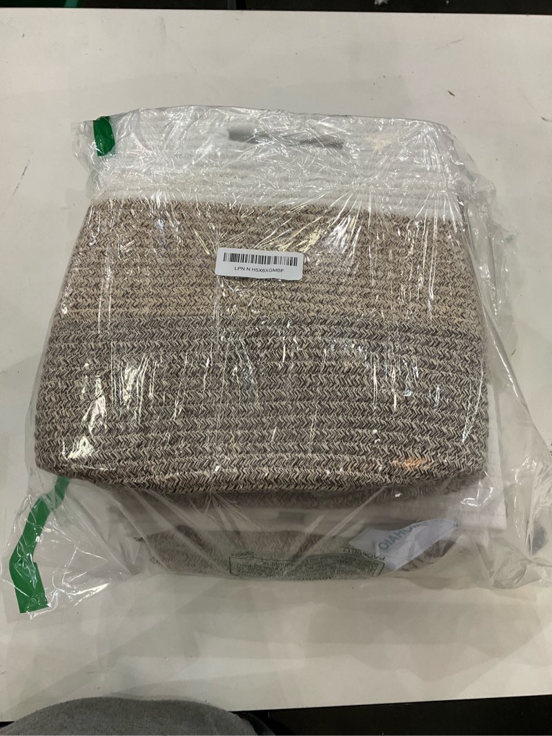 OIAHOMY 13 Kallax Inch Cube Storage Bins, 3-Pack Cotton Rope Woven Baskets for Organizing, Kallax In