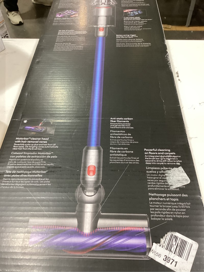 Condition photo showing As Is for Dyson V11 Cordless Stick Vacuum, Large, Nickel/Blue