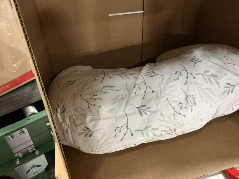 Condition photo showing Good Condition for Boppy Nursing Pillow - Ergonomic Bottle & Breastfeeding Pillow with High, Firm, Large Area, Water-Repellent Cushion with Washable Cover; Baby Safety Alliance Verified - Gray Gentle Leaves New Nursing Pillow Gray Gentle Leaves