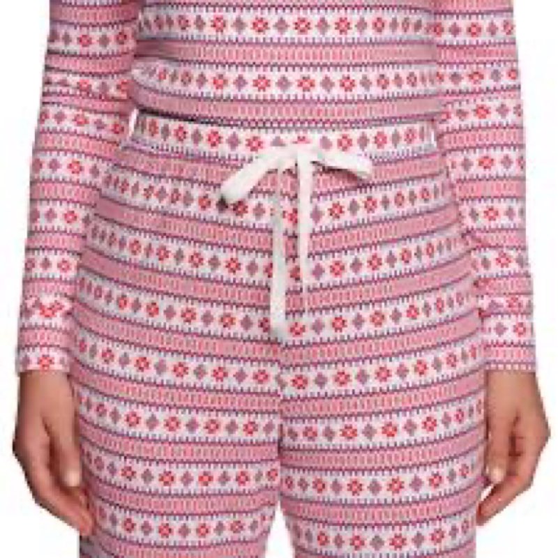 (Size:S)Loft Women's 2-Piece Henley Pointelle Pajama Set