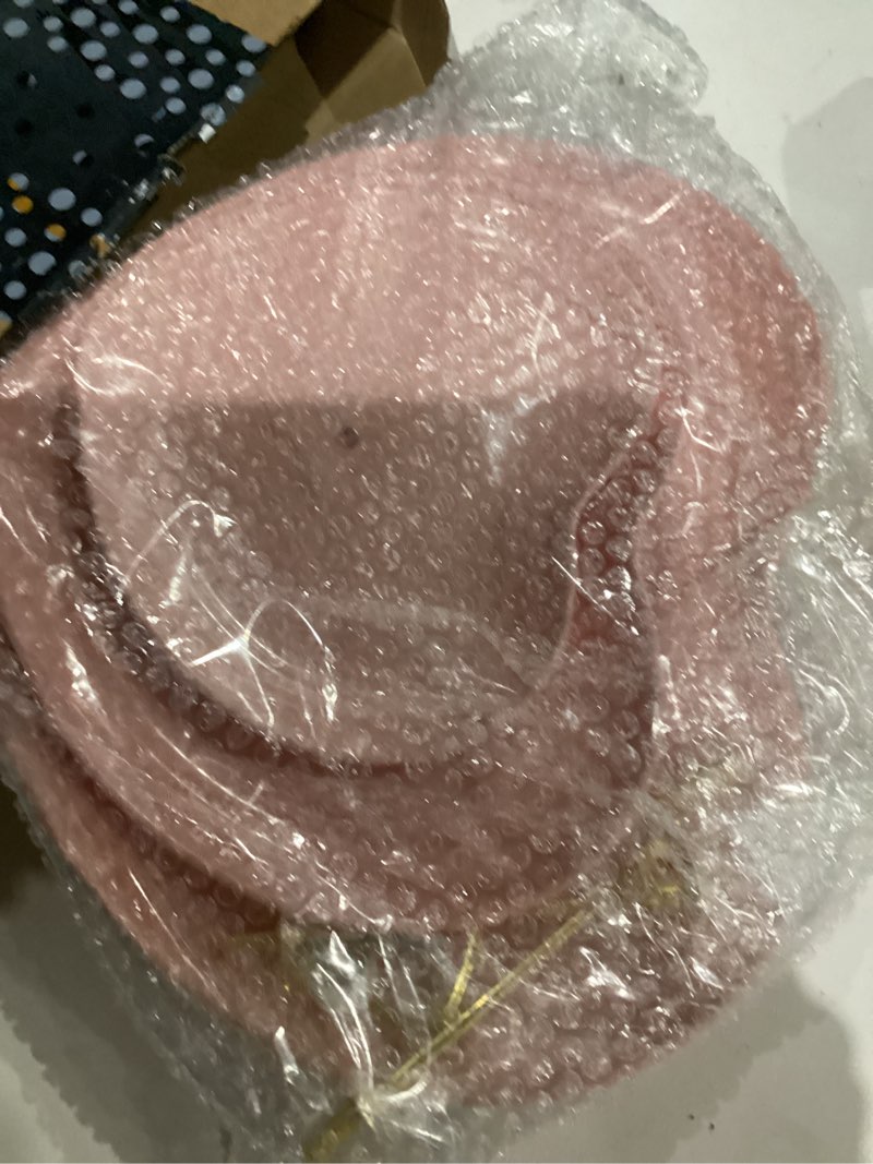 Condition photo showing Good Condition for Layhit 2 Pack Valentine's Day 3 Tier Cupcake Stand Heart Shaped 3 Tiered Serving Trays for Party Plastic Tray Dessert Cupcake Stand for Tea Party Baby Shower Wedding(Pink) Pink 2