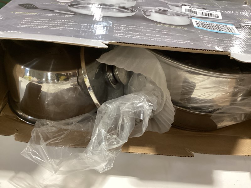 Condition photo showing New/Like New for excelsteel w/encapsulated base & tools versatile for any kitchen stainless cookware set, 10 pc