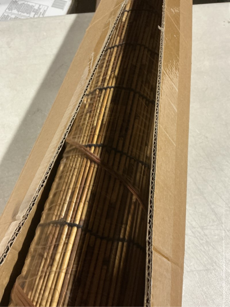 Condition photo showing Good Condition for Reed Curtain, Bamboo Light Filtering Roller Shades,47" W x 71" H Retro Natural Roll Up Window Blind for Outdoor Indoor