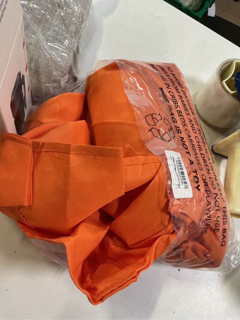 Condition photo showing As Is for eliteshade usa 9ft patio umbrella replacement covers 8 ribs market umbrella canopy cover (canopy only) (orange) 9ft 8 ribs orange