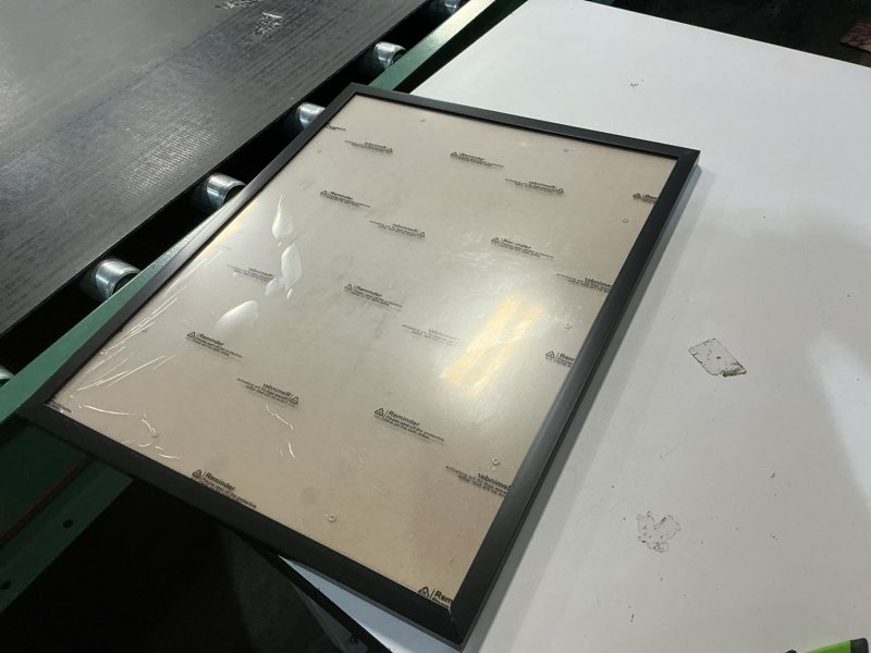 Condition photo showing As Is for MENNTHUI 15x19 Black Picture Frame, Wall Mounting Horizontally or Vertically, Decoration for Photos, Paintings, Posters, Artwork