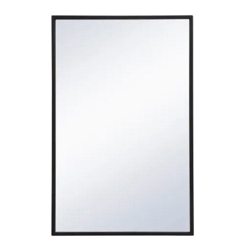 VocalStar Black Bathroom Mirror 30 x 36 Inch, Square Corner Rectangle Matte Black Bathroom Vanity Wa