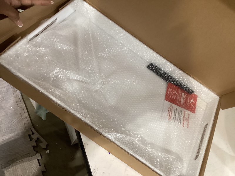 Condition photo showing Good Condition for white tray 20×12" with cut handles - spill proof decorative tray is an ideal countertop organizer for living rooms, ottoman coffee tables, offices, kitchens & serving guests white 20" x 12" x 2"