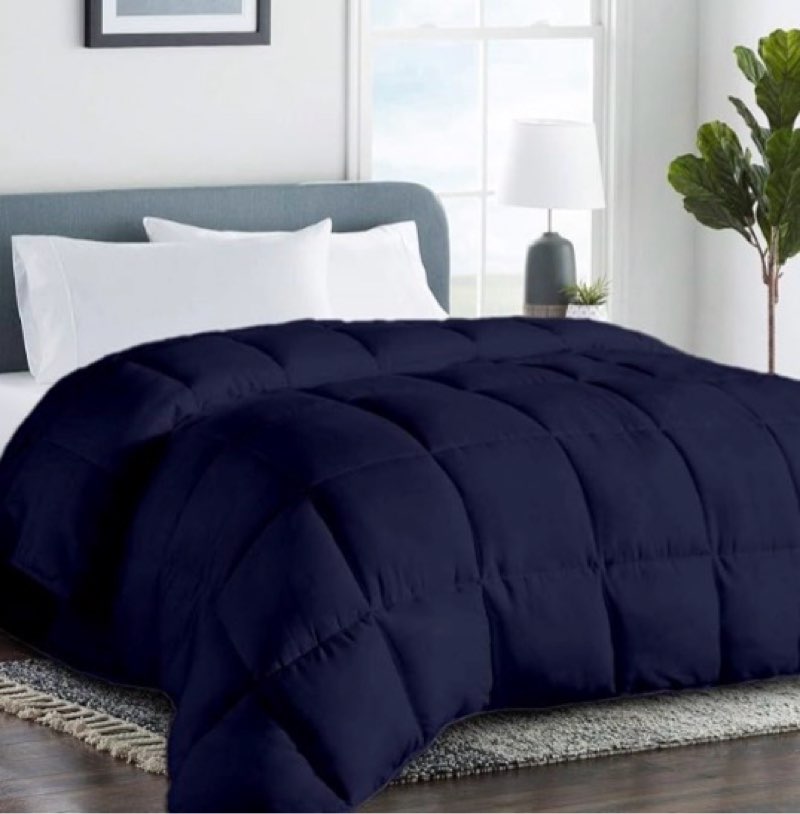 Navy blue comforter 82”x86” (similar to stock photo)