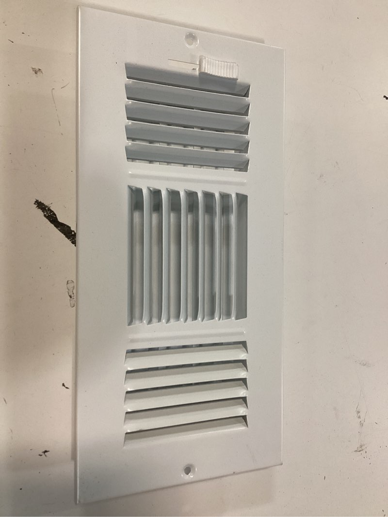 Condition photo showing Good Condition for howeall 4" x 10" floor register - heavy duty steel walkable floor vents - easy adjust air supply lever - vent covers for home (white) 4x10 inches white