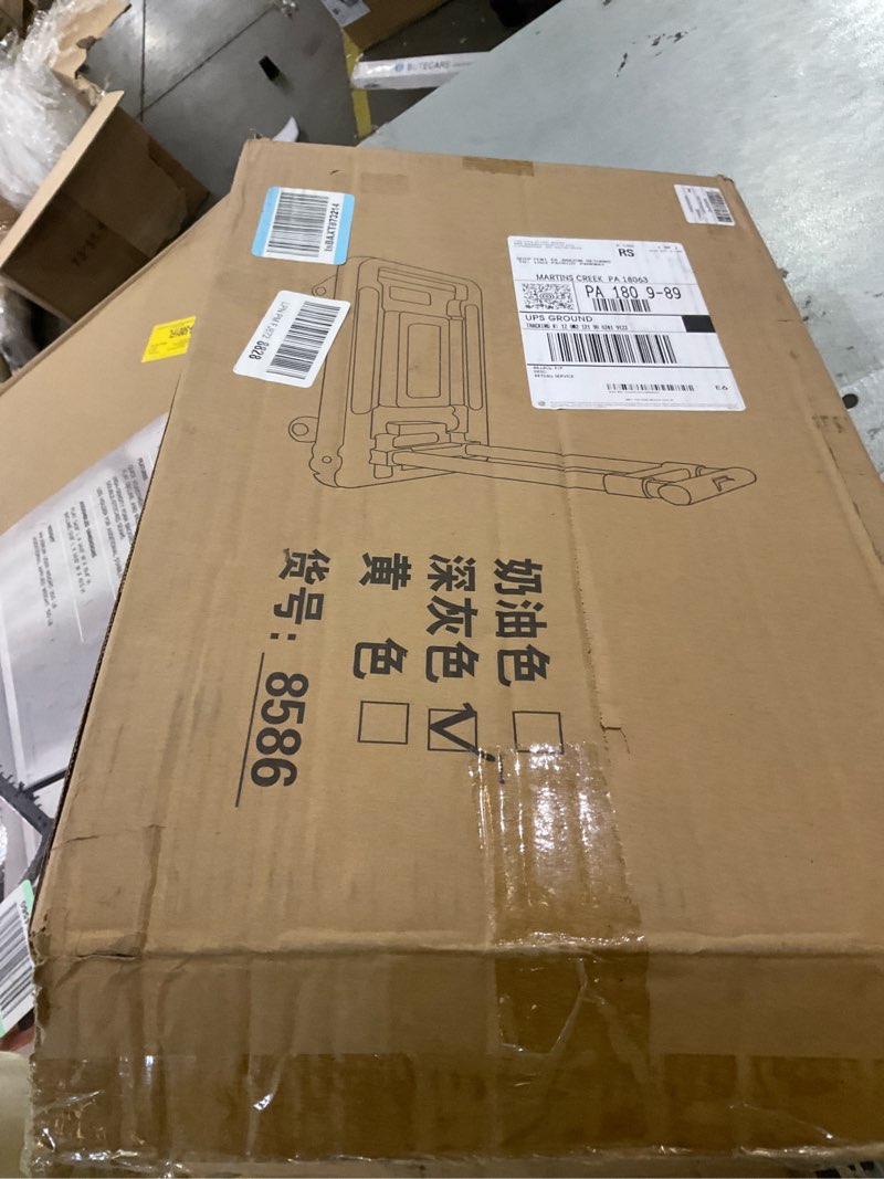Condition photo showing As Is for JOYZAN Hand Truck Portable Dolly Luggage Cart, Folding 4 Wheels Collapsible Duty Dolly with 2 Elastic Ropes, Car Seat Travel Cart Luggage Roller Cart for Airport, Moving, Shopping, Office Use, Black