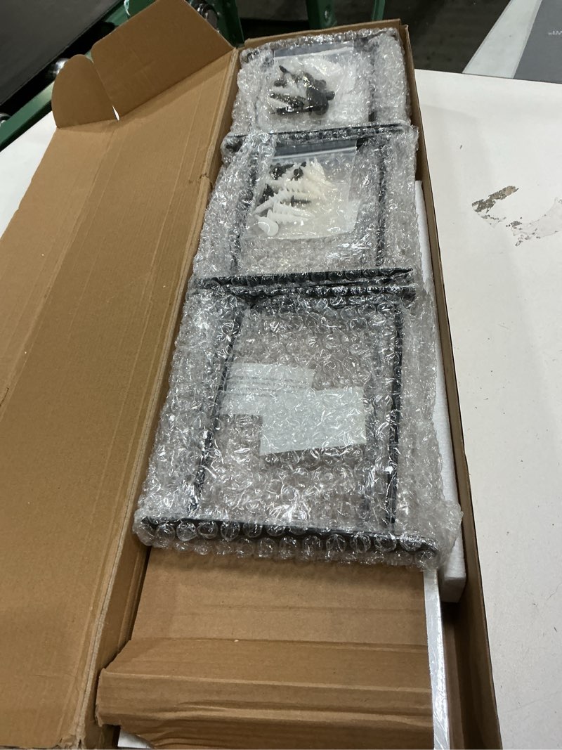 Condition photo showing Good Condition for Floating Shelves - 24 Inch Wall Mounted Set of 3, Rustic Wood Shelves for Living Room Storage and Wall Decor (White) White 24 In