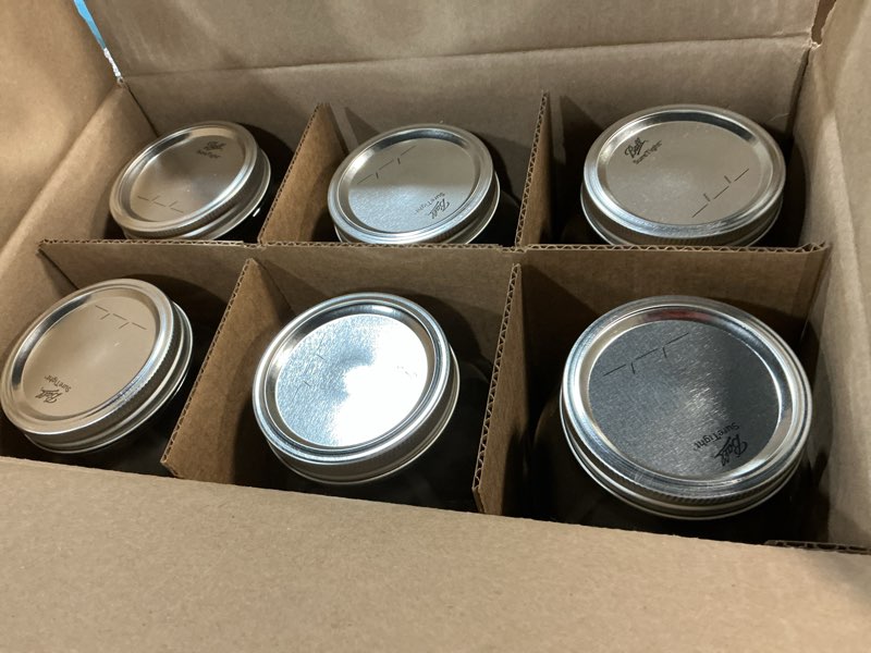 Condition photo showing Good Condition for ball wide mouth mason jar 64 oz 6 pk