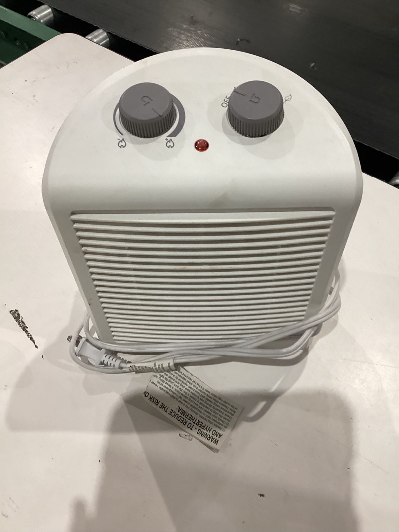 Condition photo showing As Is for utilitech 1500 -watt fan compact personal indoor electric space heater with thermostat 