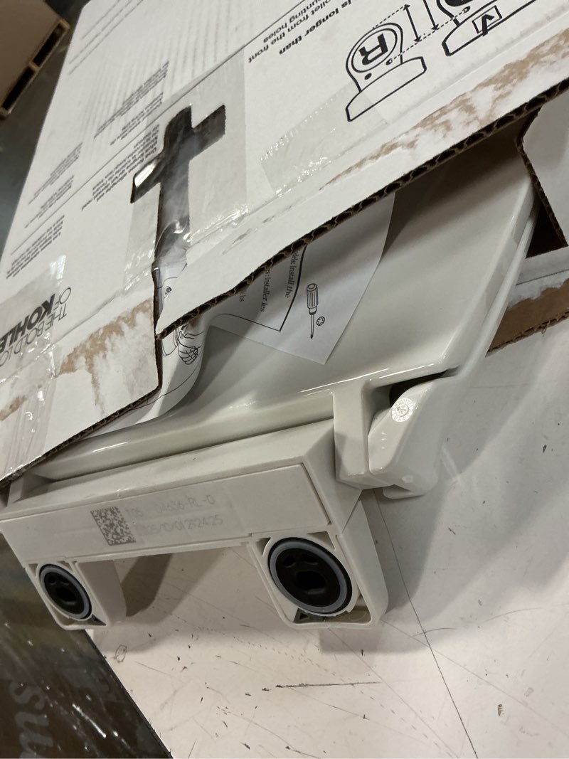 Condition photo showing Good Condition for kohler 4636-rl-0 cachet readylatch elongated toilet seat slow close, soft close toilet seat quiet lid, contoured grip-tight bumpers installation hardware, apartment essentials, white white elongated ready latch
