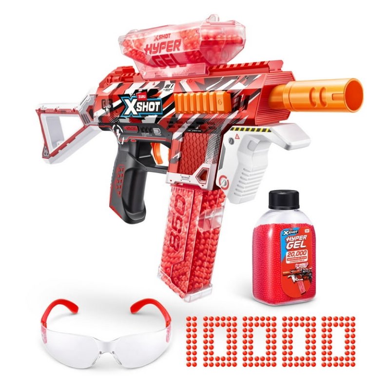 xshot hyper gel trace fire motorized blaster (10,000 pellets) outdoor blaster by zuru for ages 14+