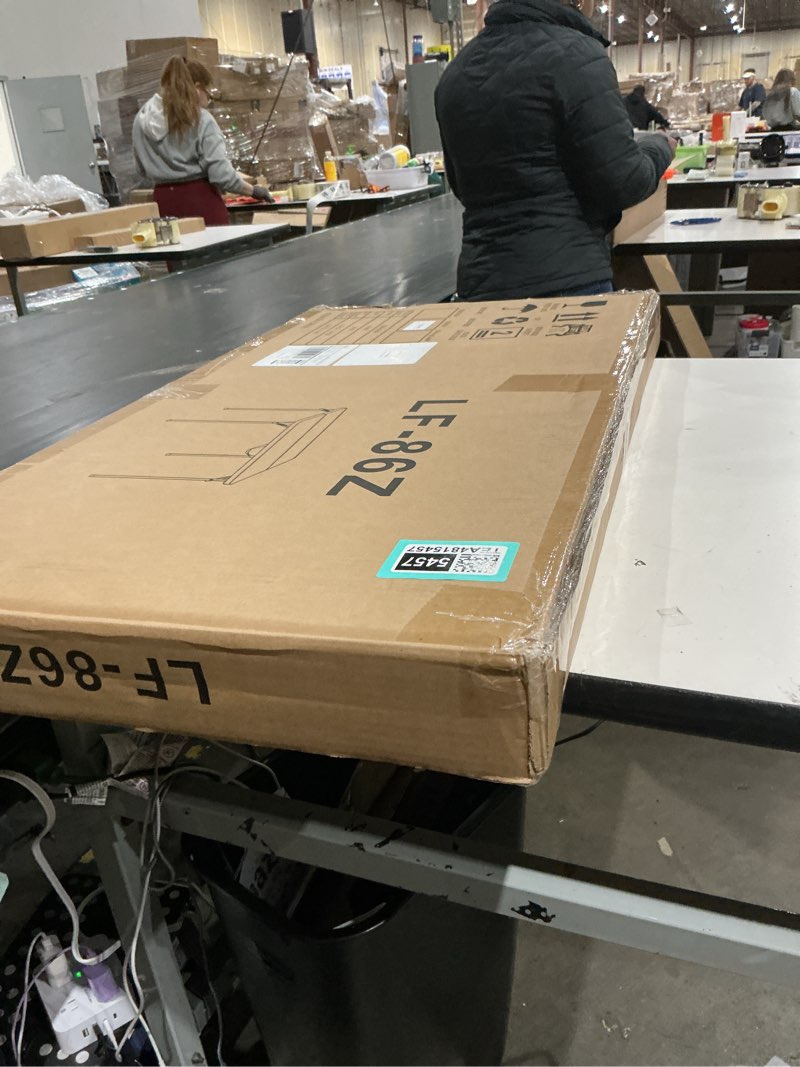 Condition photo showing New/Like New for 34" square folding table for 4 person, 330lbs weight capacity foldable table with hdpe tabletop & heavy-duty steel legs, large portable picnic table for indoor outdoor parties, camping, white