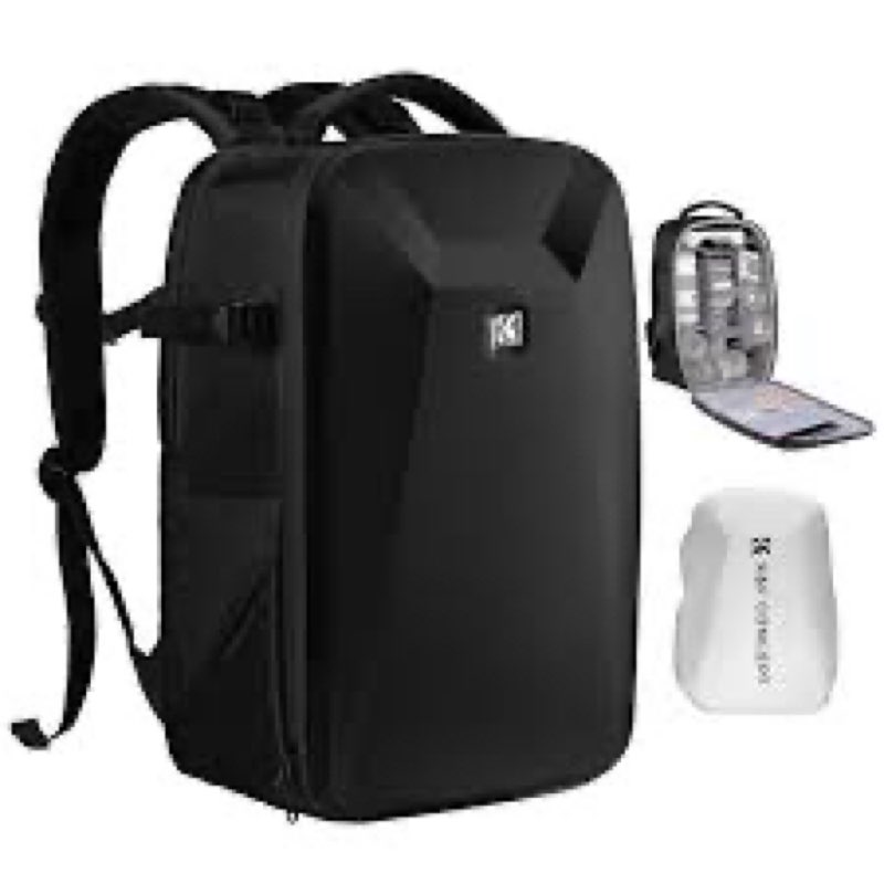 k&f concept camera backpack,hardshell photography dslr camera bag with 15-15.6 inch laptop compartme