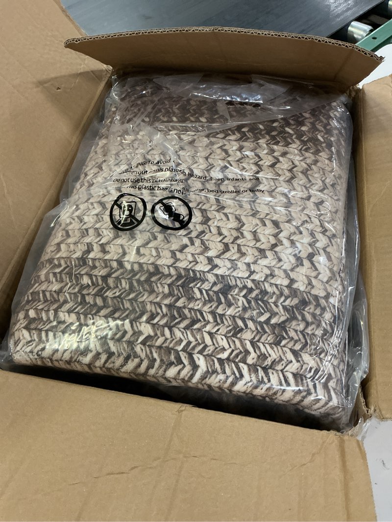 Condition photo showing New/Like New for rugsreal washable rugs 5x7 living room boho throw rug stain resistant braided print border large carpet for bedroom with rubber backing low pile farmhouse rustic rug for home decor office, camel camel 5' x 7' (rectangular)