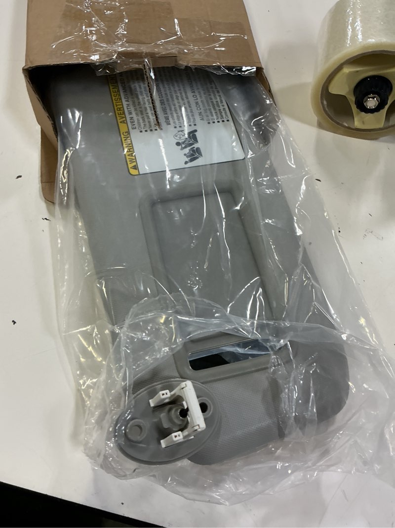 Condition photo showing New/Like New for left driver side sun visor for toyota rav4 2013 2014 2015 2016 2017 2018, leather surface sunvisor replacement with vanity mirror, clip and screws, replaces oem 74320-42595-b0 (gray) gray left driver side