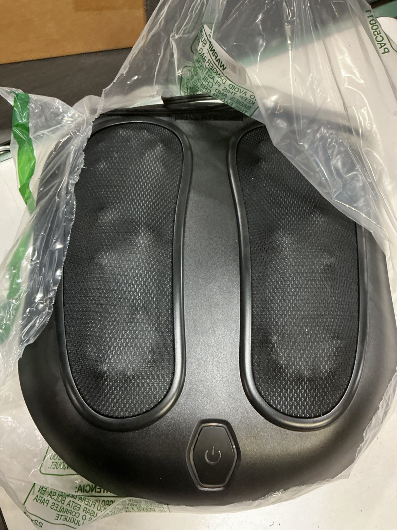 Condition photo showing As Is for nekteck foot massager with heat, shiatsu heated electric kneading foot massager machine for neuropathy, plantar fasciitis, feet massage for pain relief, circulation, valentines gifts for man woman her black