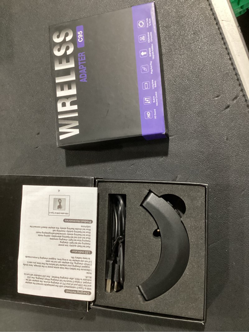 Condition photo showing New/Like New for yocowoco aptx wireless bluetooth 5.2 adapter for philips shp9500 headphones with mic/volume control,