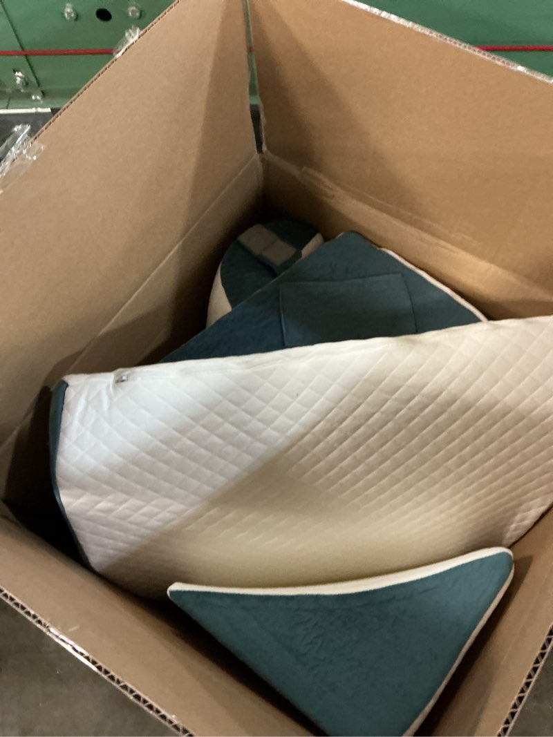 Condition photo showing Good Condition for Yojoker 4PCS Orthopedic Bed Wedge Pillow Set for Sleeping, Post Surgery Foam Pillow for Body, Back and Leg Pain Relief, Triangle Adjustable Support Pillow - Acid Reflux Sleeping Pillows Navy Navy 4PCS