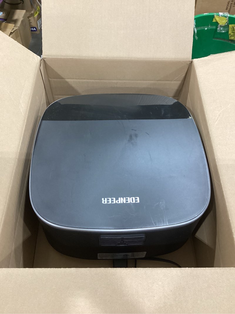 Condition photo showing As Is for 6 QT Large Air Fryer, Fits a 12" Pizza, Dual Heating Technology,11-IN-1, 450F Air Fryer with Window and Light, Smart Digital Wide Fryer with Basket, Extra Large Family Size 6 QT with Unique Design