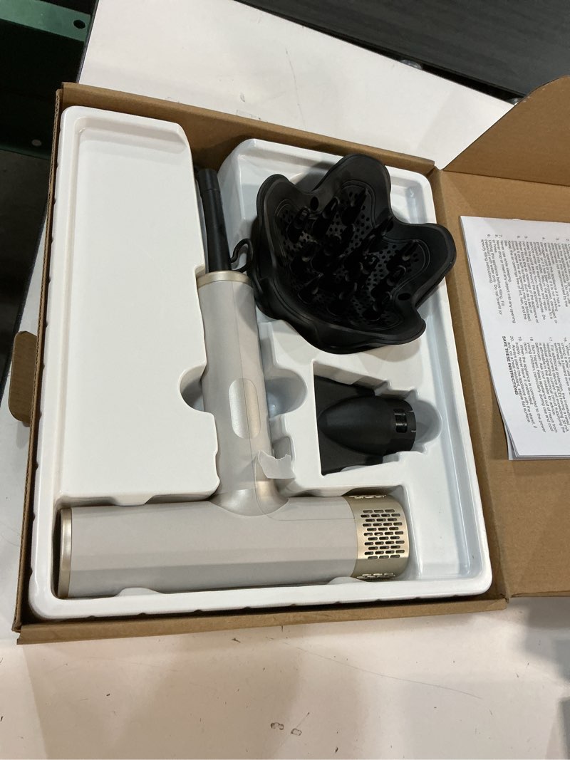 Condition photo showing As Is for yapoy professional hair dryer with diffuser fast drying 200 million ionic blow dryer with 110, 000 rpm high-speed no heat damage intelligent thermo-control low noise, silver us-size silver