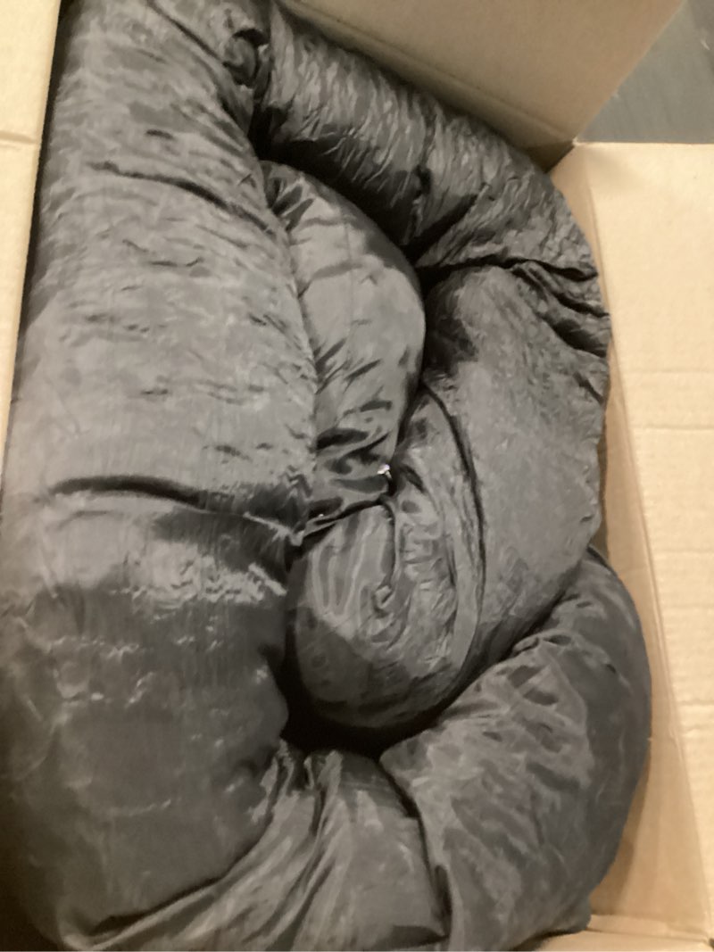 Condition photo showing As Is for orthopedic washable large dog bed: waterproof pet bed with bolsters - removable washable cover for l xl xxl large sized dog bed - non-slip bottom - dark gray xl-large (44"l x 32"w x 7.5"th) dark gray