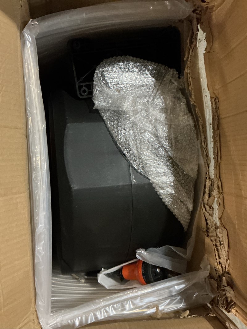 Condition photo showing As Is for ayleid retractable garden hose reel,1/2 in x 130 ft wall mounted hose reel, with 9- function sprayer nozzle, any length lock/slow return system/wall mounted/180°swivel bracket (black) 130ft deep black