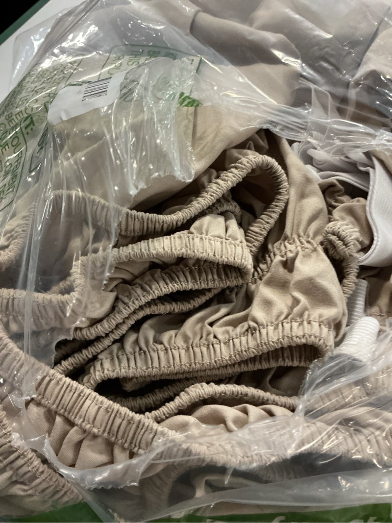 Condition photo showing Good Condition for wrap around dust ruffle bed skirt - cream - for queen size beds with 24 inch drop - easy fit elastic strap - adjustable pleated bedskirt w/brushed fabric - wrinkle free - for women, men, kids & teens queen 24" - drop 12 - cream