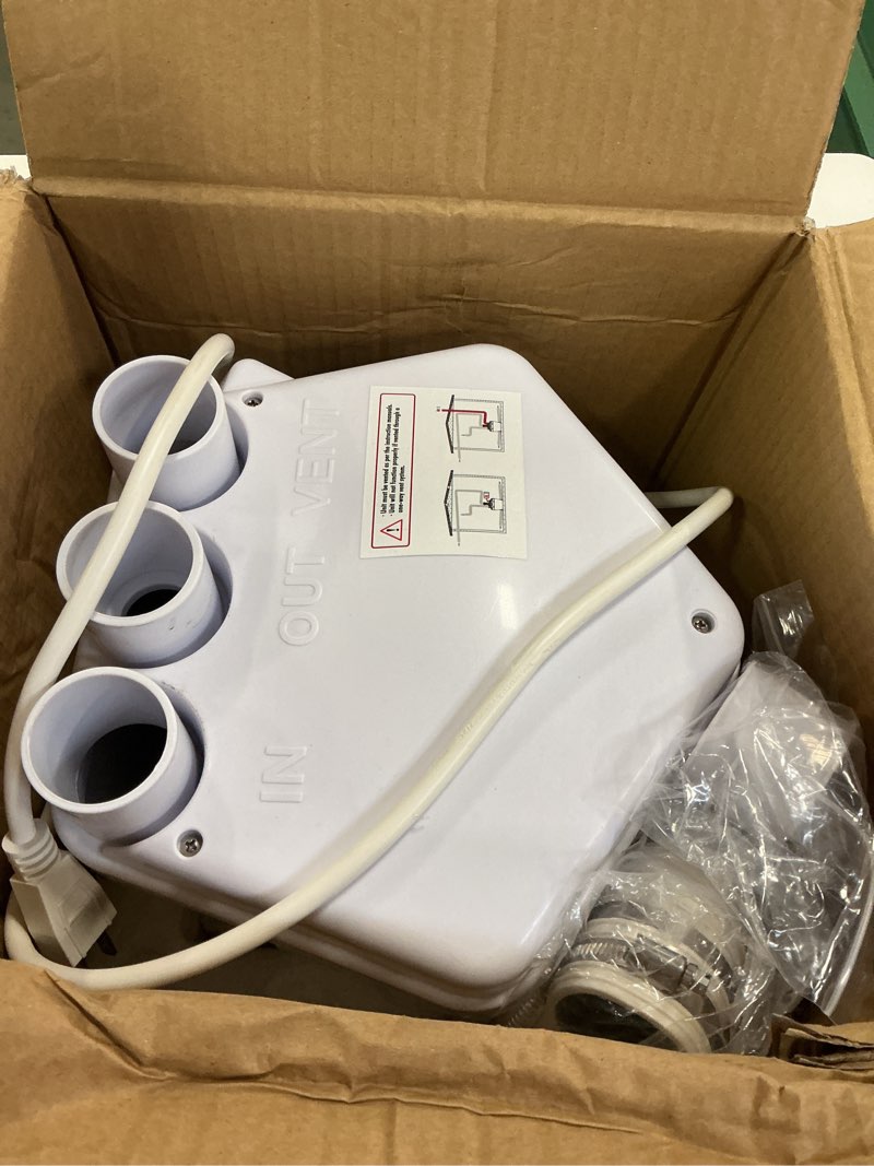 Condition photo showing As Is for Upgraded Version 800W Utility Sink Pump PCB Function Upflush to 36FT 2200GPH Under Sink Pump with 3 Water Inlets 1 Outlets Macerating Toilet System for Sink Shower Wash Bin Urinal Kitchen Basement