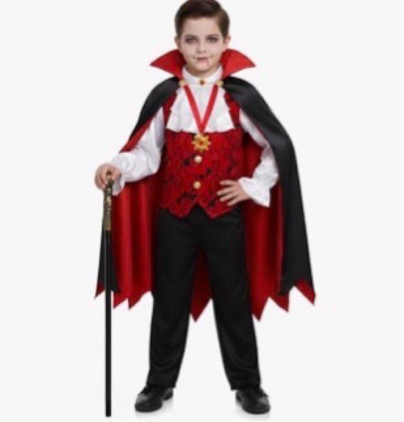 (Incomplete)Viyorshop Kids Vampire Costume Set Deluxe Boys Vampire Costumes for Halloween Dress Up Party (8-10 Y