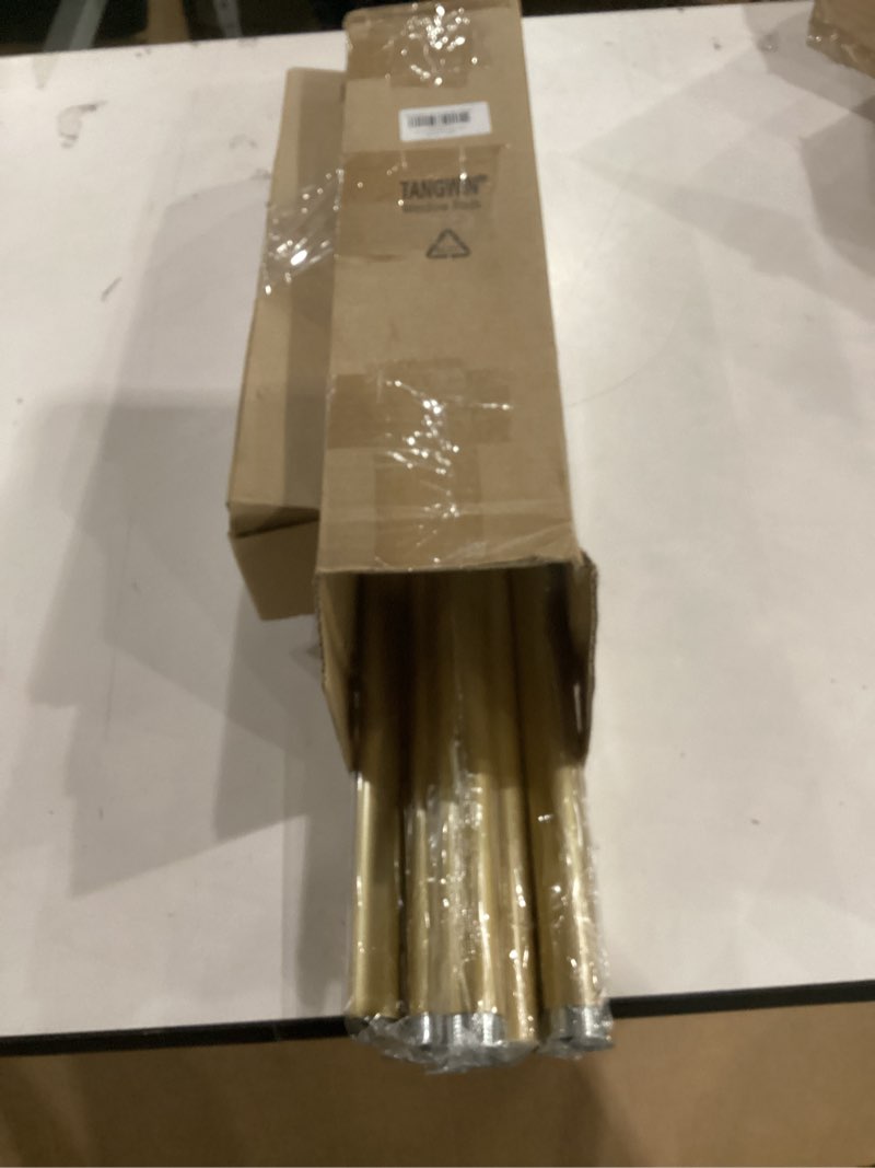 Condition photo showing As Is for 2 pack gold curtain rods 48 to 84 inch,1 inch heavy duty curtain rods with brackets,adjustable curtain rod set,decorative swan finials drapery pole,single rod for bedroom 36-88",brass gold 36-88" & 2pack brass gold